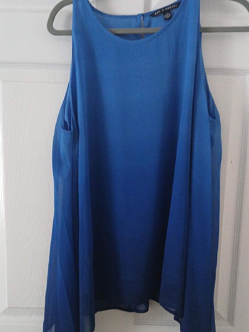 Zac & Rachel Royal Blue Sleeveless Chiffon Tank